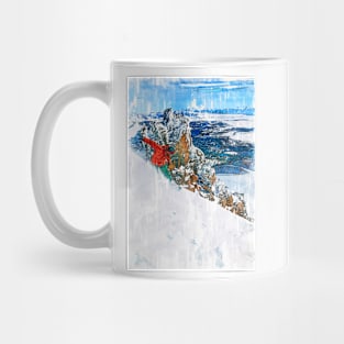 Snowboarder Glides Down. For snowboarding Lovers Mug